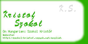 kristof szokol business card